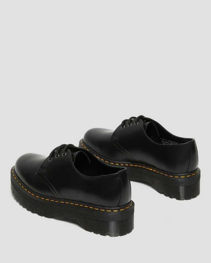 Dr Martens 1461 Smooth Leather Platform Shoes Oxfords Shoes Black | 19847RWOK