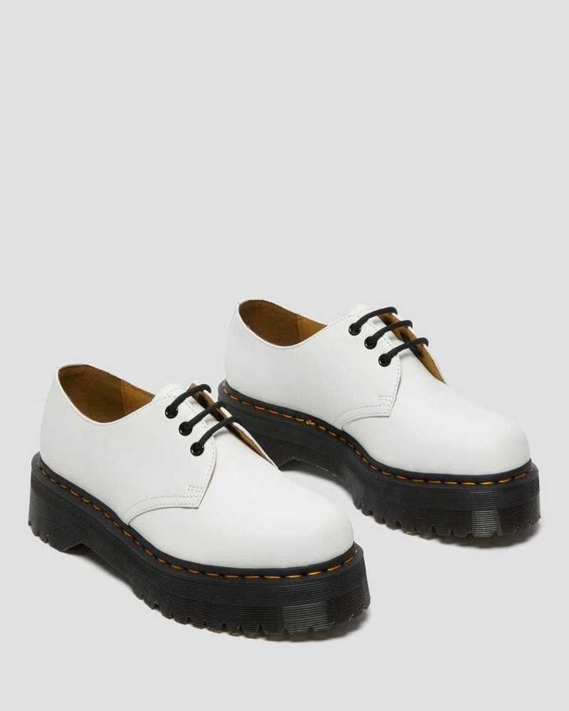 Dr Martens 1461 Smooth Leather Platform Shoes Originals Shoes White | 14789VHAS