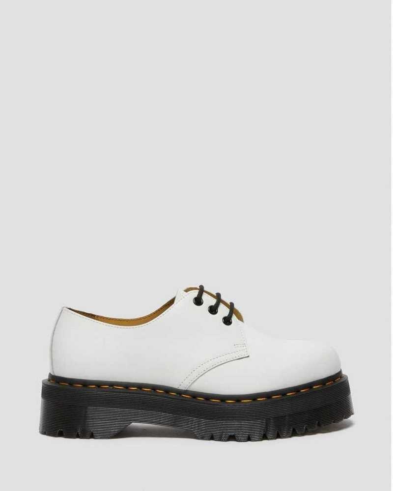 Dr Martens 1461 Smooth Leather Platform Shoes Originals Shoes White | 14789VHAS