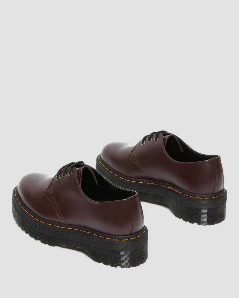 Dr Martens 1461 Smooth Leather Platform Shoes Originals Shoes Burgundy | 82014TMLI