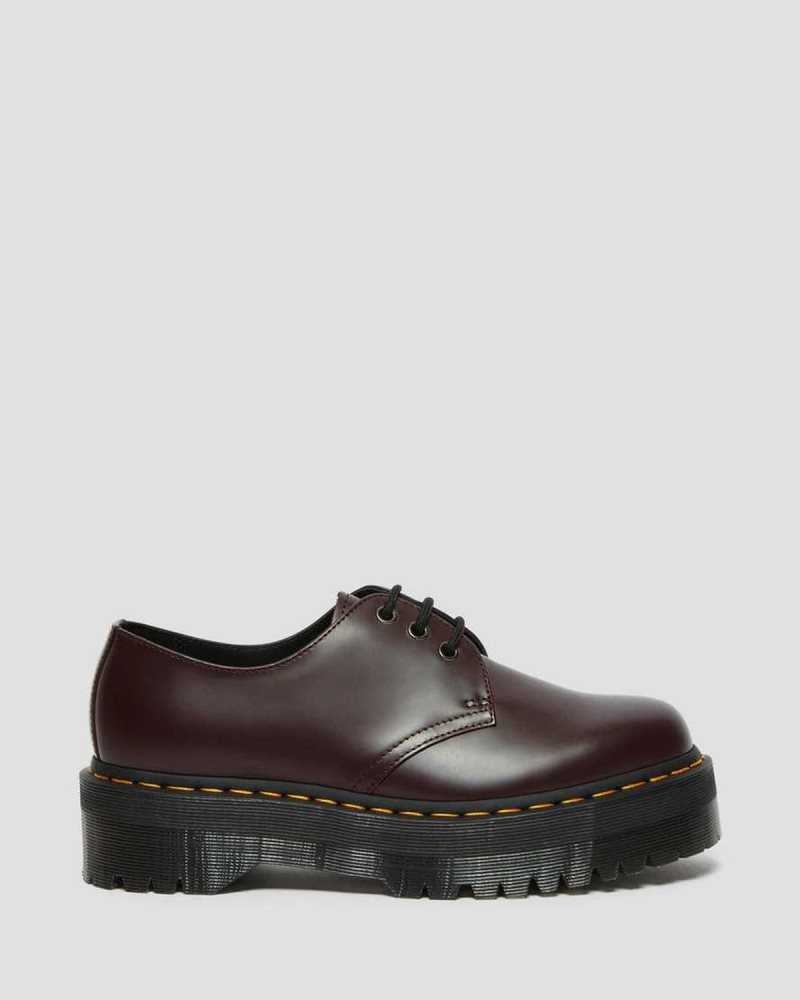 Dr Martens 1461 Smooth Leather Platform Shoes Originals Shoes Burgundy | 82014TMLI