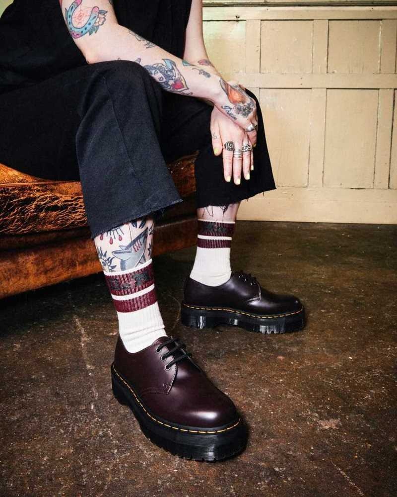 Dr Martens 1461 Smooth Leather Platform Shoes Originals Shoes Burgundy | 63875DLKO