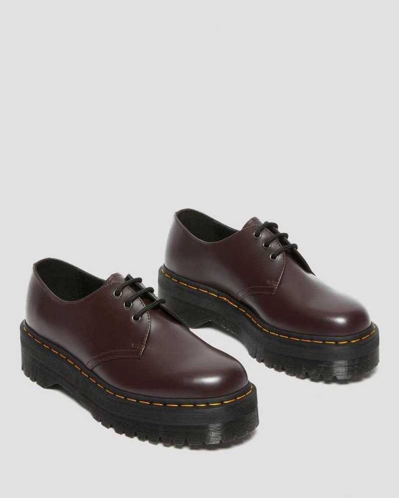 Dr Martens 1461 Smooth Leather Platform Shoes Originals Shoes Burgundy | 63875DLKO