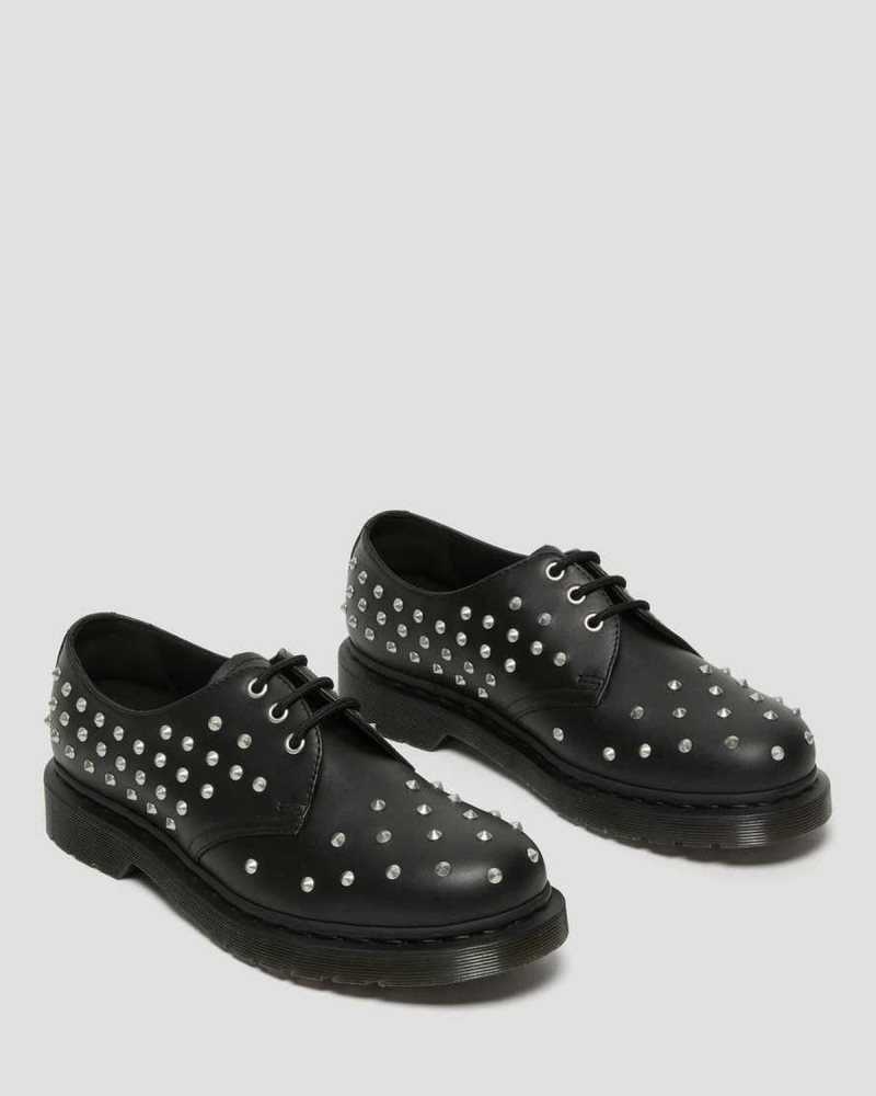 Dr Martens 1461 Stud Wanama Leather Oxford Shoes Originals Shoes Black | 85794OFSJ