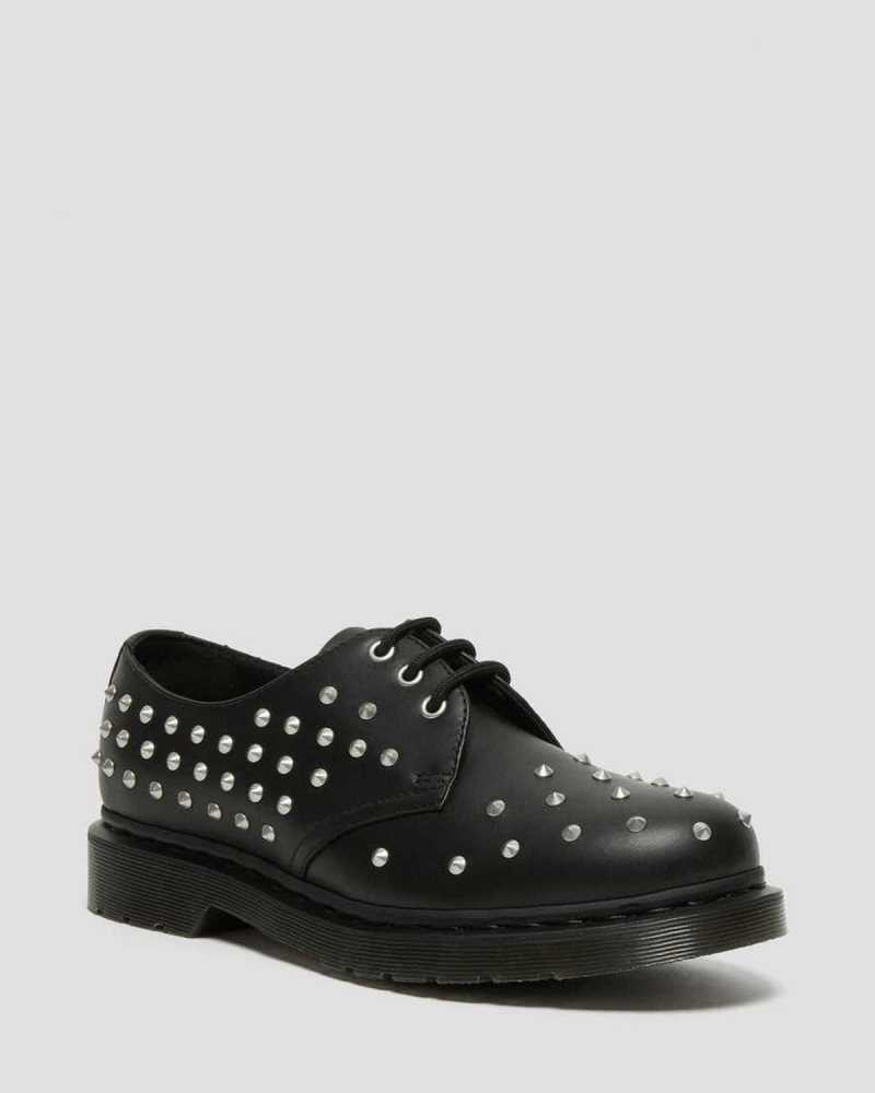 Dr Martens 1461 Stud Wanama Leather Oxford Shoes Originals Shoes Black | 85794OFSJ