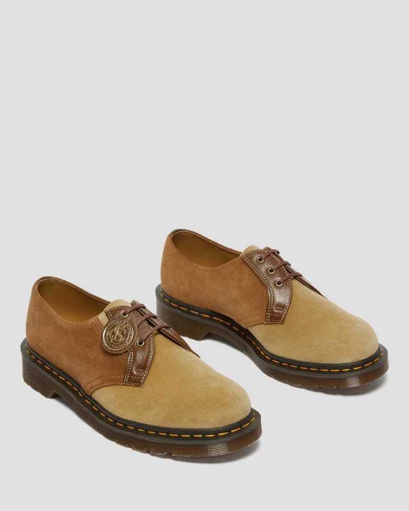 Dr Martens 1461 Suede Oxford Leather Shoes Made In England Dark Brown | 04237NZUR