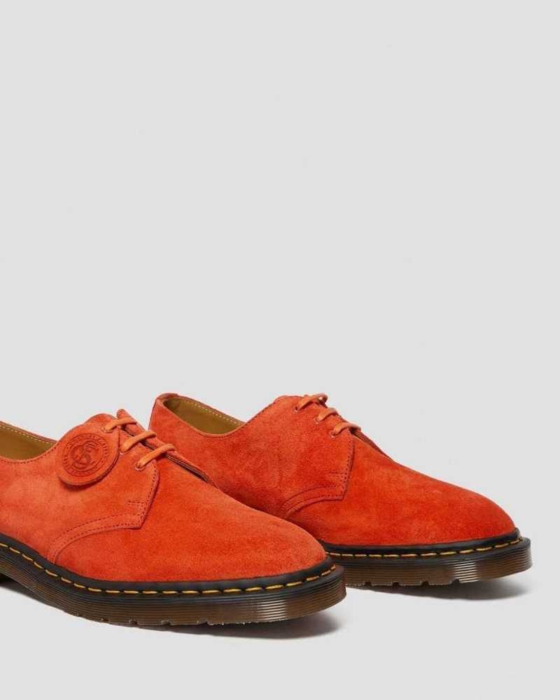 Dr Martens 1461 Suede Oxford Shoes Made In England Red | 74516WCDU