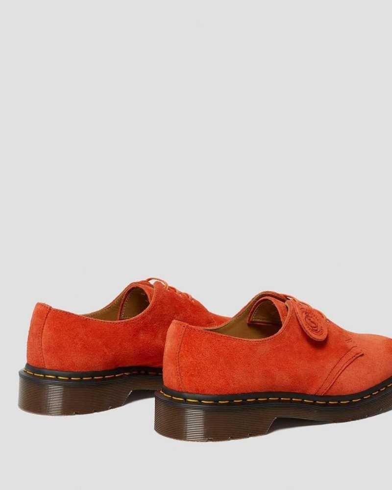 Dr Martens 1461 Suede Oxford Shoes Made In England Red | 74516WCDU