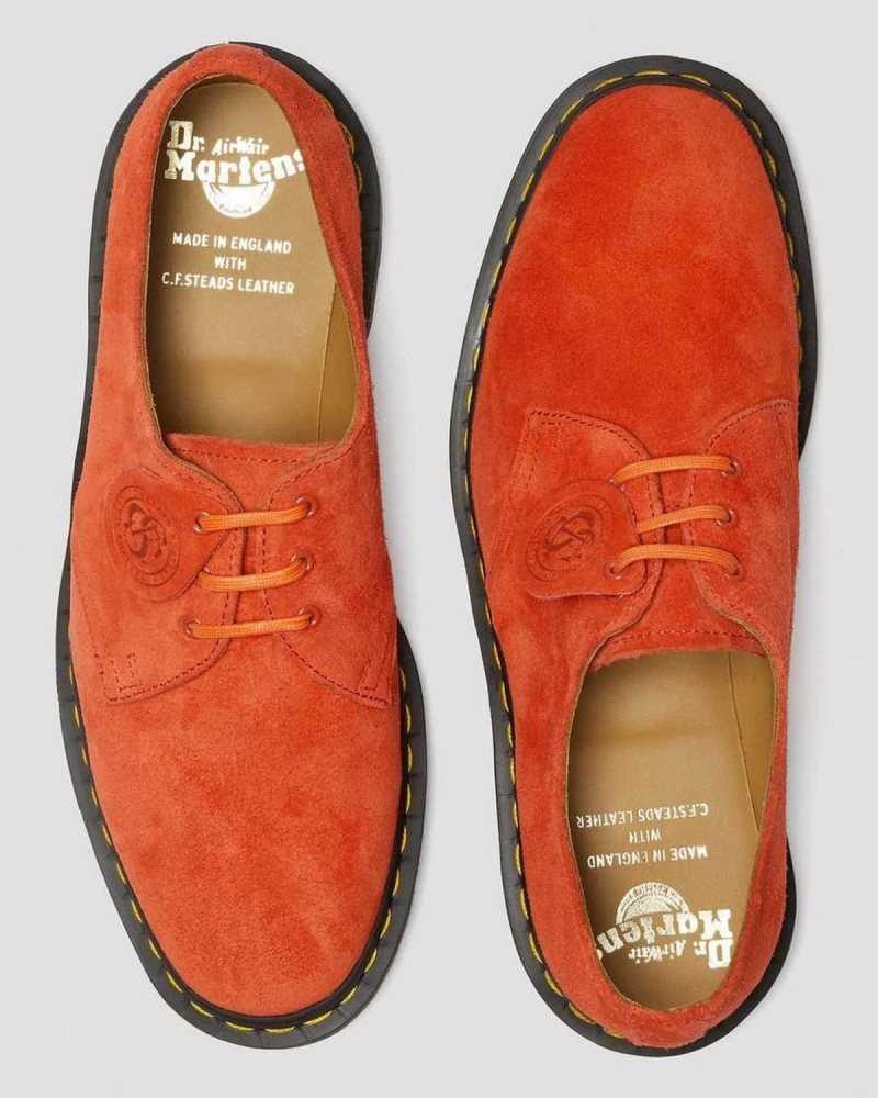 Dr Martens 1461 Suede Oxford Shoes Made In England Red | 74516WCDU