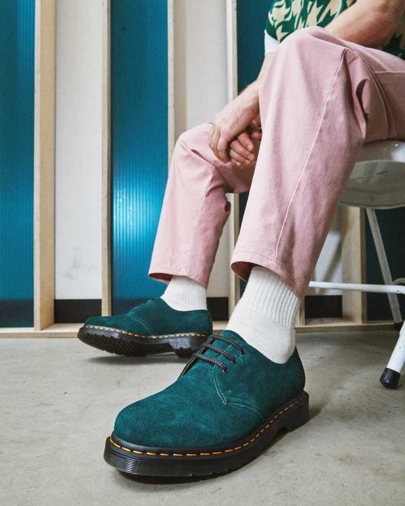 Dr Martens 1461 Suede Oxford Shoes Originals Shoes Green | 21456UDVC