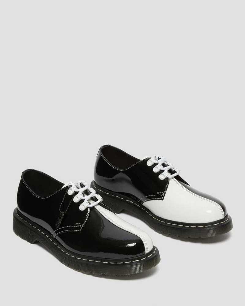 Dr Martens 1461 Tokyo Patent Leather Oxford Shoes Oxfords Shoes Black / White | 03985BEOU