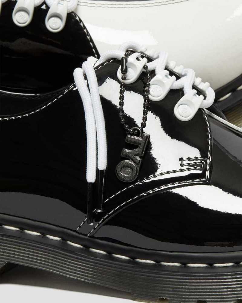 Dr Martens 1461 Tokyo Patent Leather Oxford Shoes Oxfords Shoes Black / White | 03985BEOU