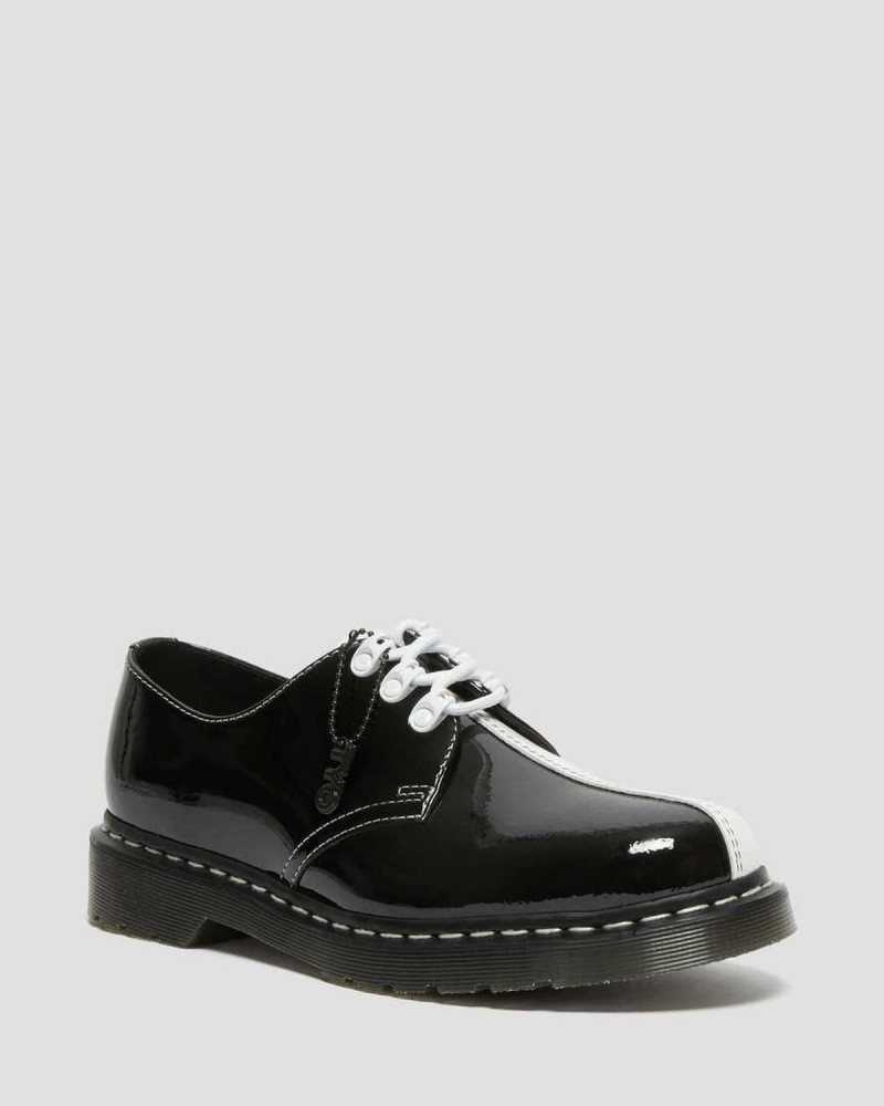 Dr Martens 1461 Tokyo Patent Leather Oxford Shoes Oxfords Shoes Black / White | 03985BEOU