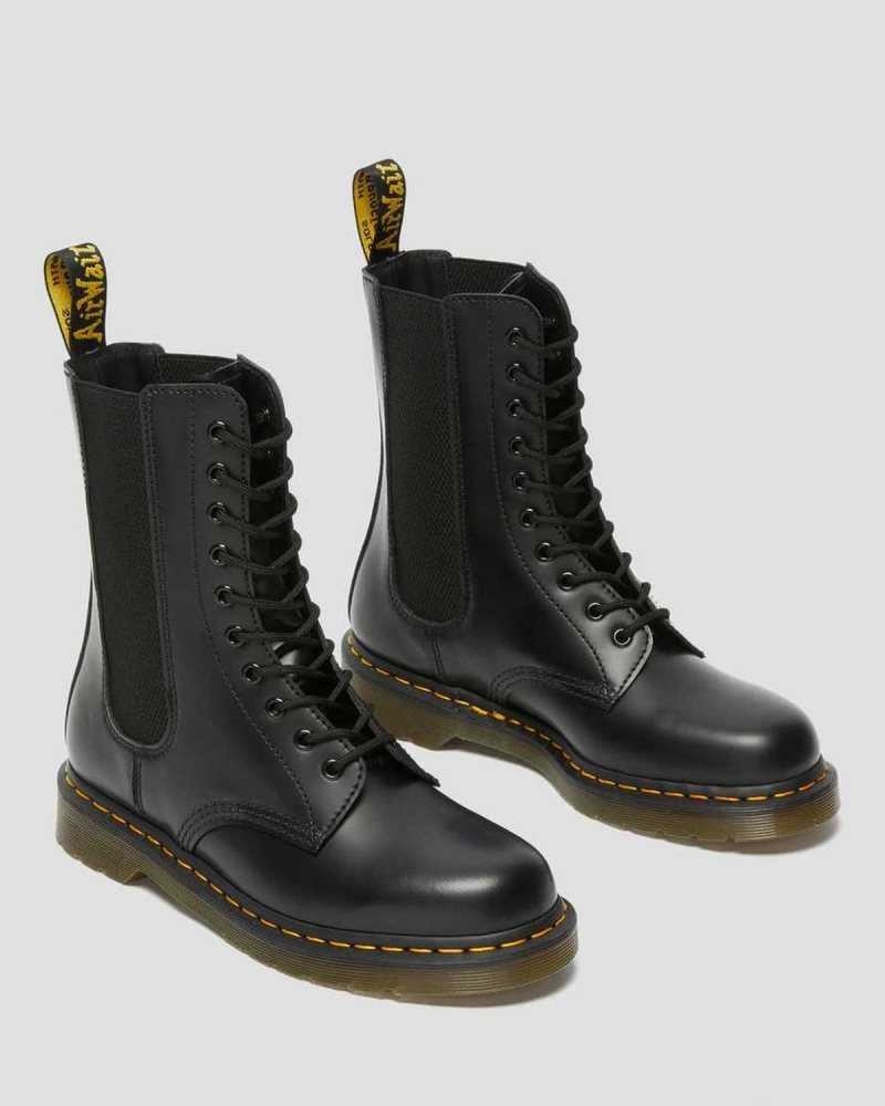 Dr Martens 1490 Harper Leather Lace Up Boots Boots Black | 41879PNFY