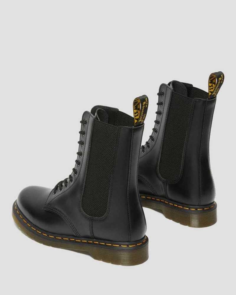 Dr Martens 1490 Harper Leather Lace Up Boots Boots Black | 41879PNFY