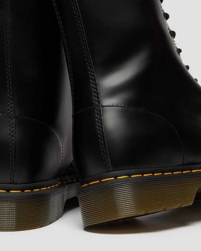 Dr Martens 1490 Smooth Leather Mid Calf Boots Boots Black | 24805LPBI