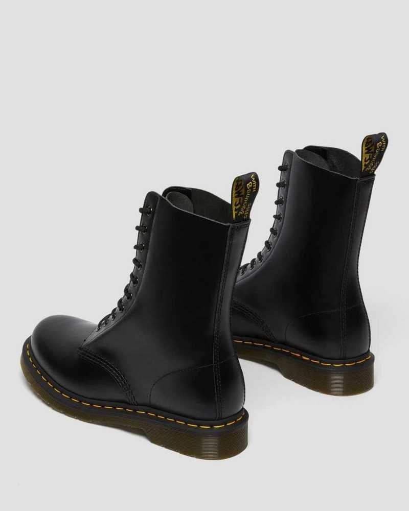 Dr Martens 1490 Smooth Leather Mid Calf Boots Boots Black | 24805LPBI