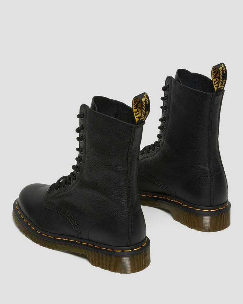 Dr Martens 1490 Virginia Leather Mid Calf Boots Boots Black | 18639QFIW