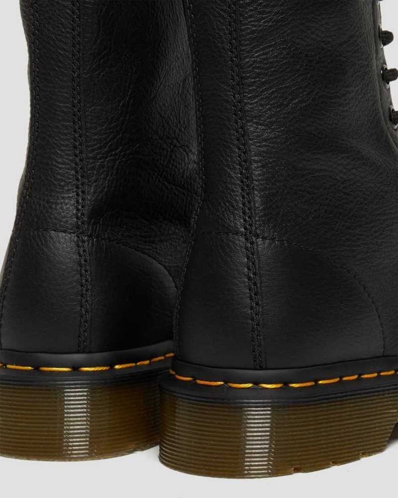 Dr Martens 1490 Virginia Leather Mid Calf Boots Boots Black | 18639QFIW