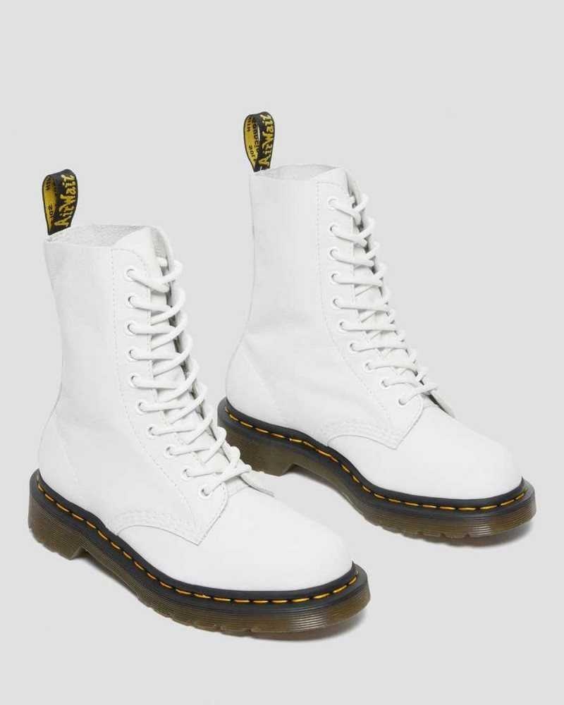 Dr Martens 1490 Virginia Leather Mid Calf Boots Boots White | 13978IGVW