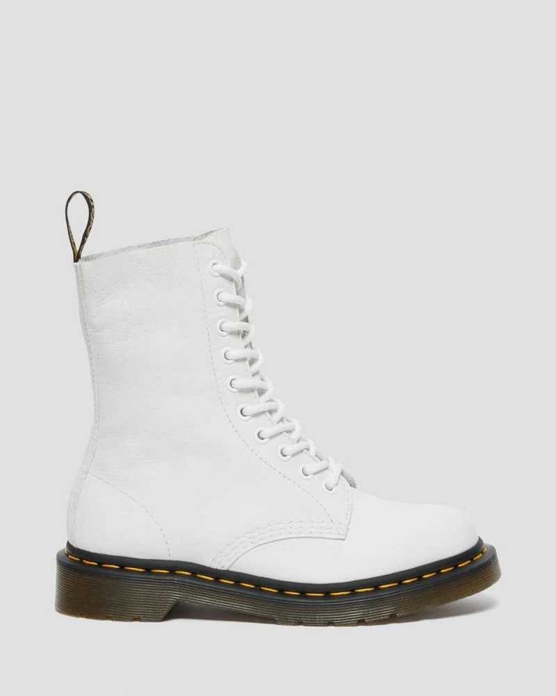 Dr Martens 1490 Virginia Leather Mid Calf Boots Boots White | 13978IGVW