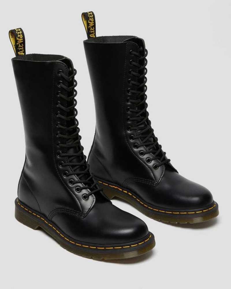 Dr Martens 1914 Smooth Leather Tall Boots Boots Black | 61920PKOW