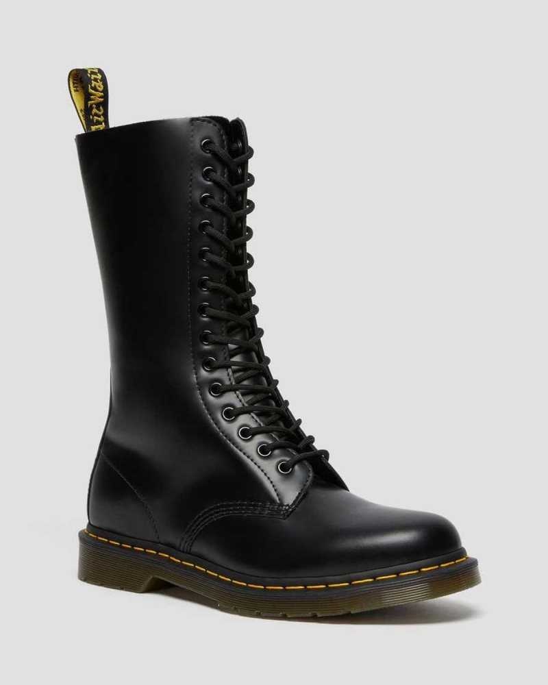 Dr Martens 1914 Smooth Leather Tall Boots Boots Black | 61920PKOW