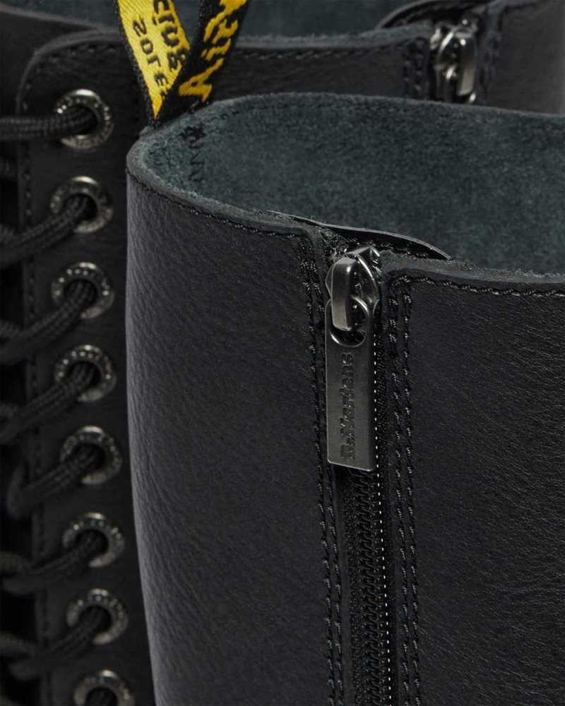 Dr Martens 1B60 Bex Pisa Leather Knee High Boots Platform Boots Black | 30876OFCB