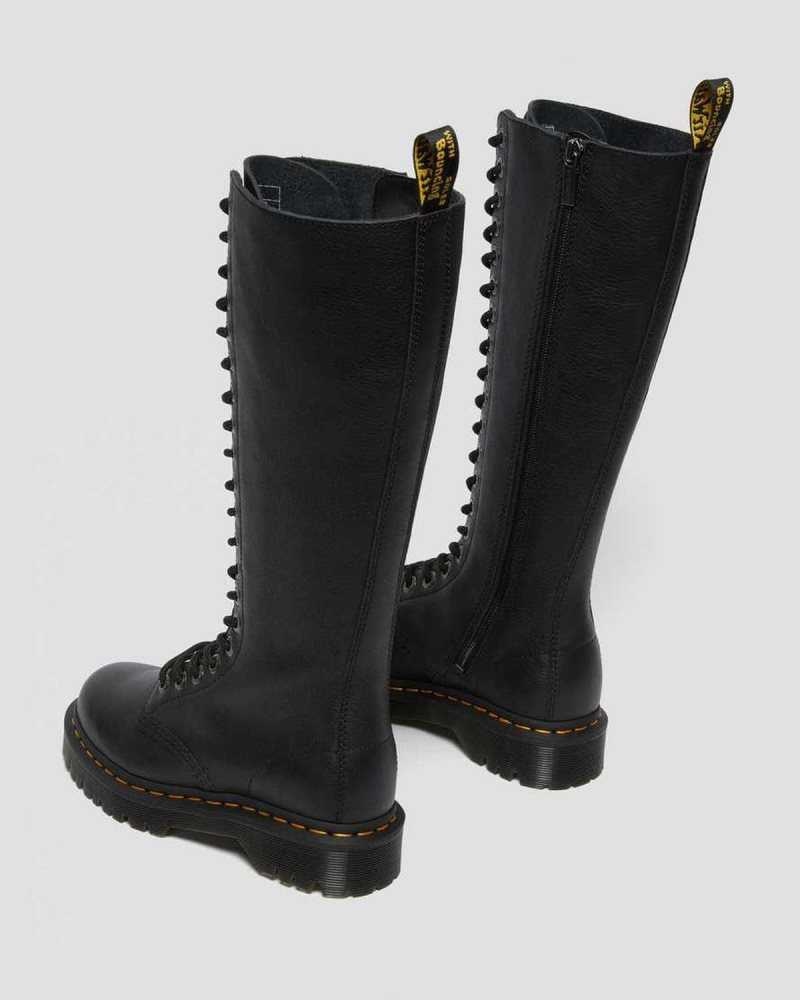 Dr Martens 1B60 Bex Pisa Leather Knee High Boots Platform Boots Black | 30876OFCB