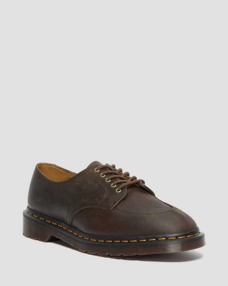 Dr Martens 2046 Crazy Horse Leather Oxford Shoes Platform Shoes Dark Brown | 67521PXMK