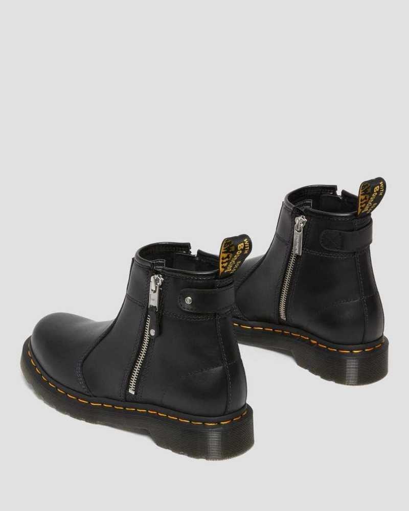 Dr Martens 2976 Double Zip Leather Chelsea Boots Originals Shoes Black | 70251IDAC