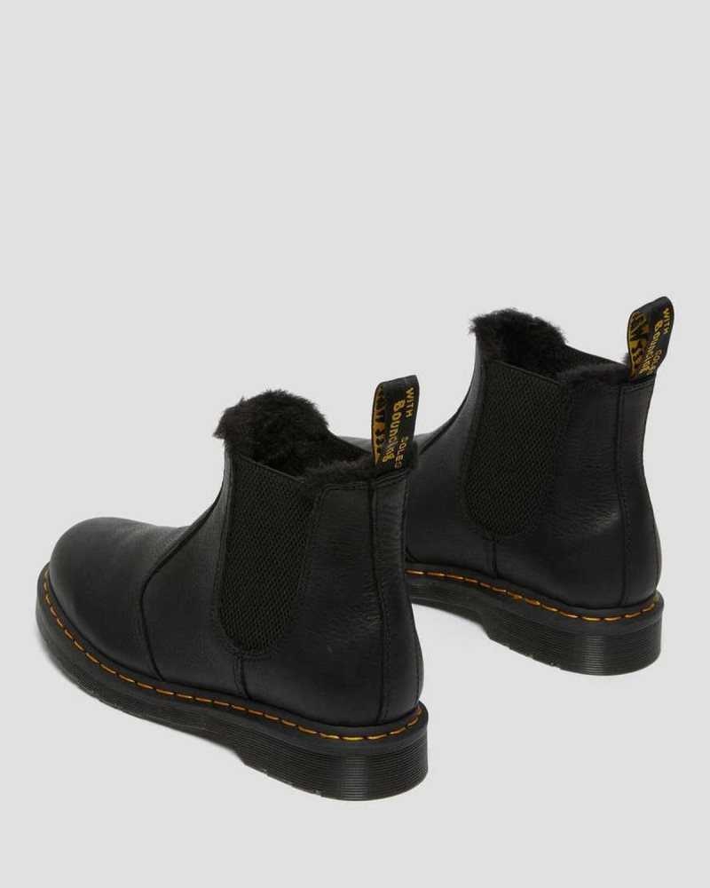 Dr Martens 2976 Faux Fur Lined Chelsea Boots Winter Boots Black | 24853JUID