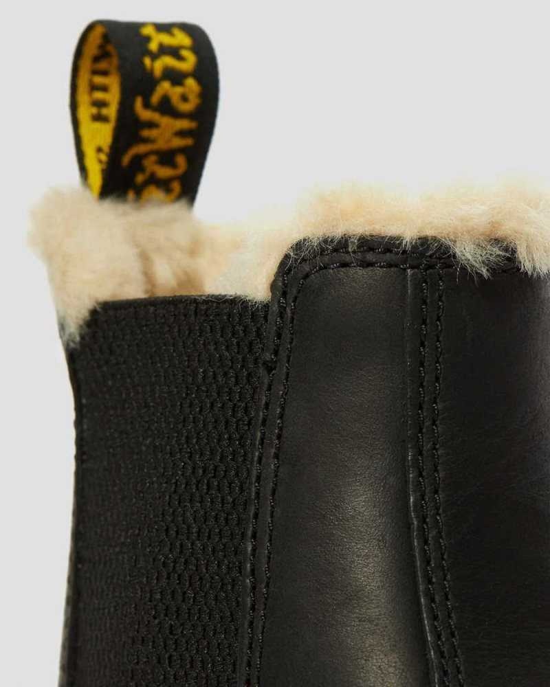 Dr Martens 2976 Faux Fur Lined Chelsea Boots Chelsea Boots Black | 98701RMIC