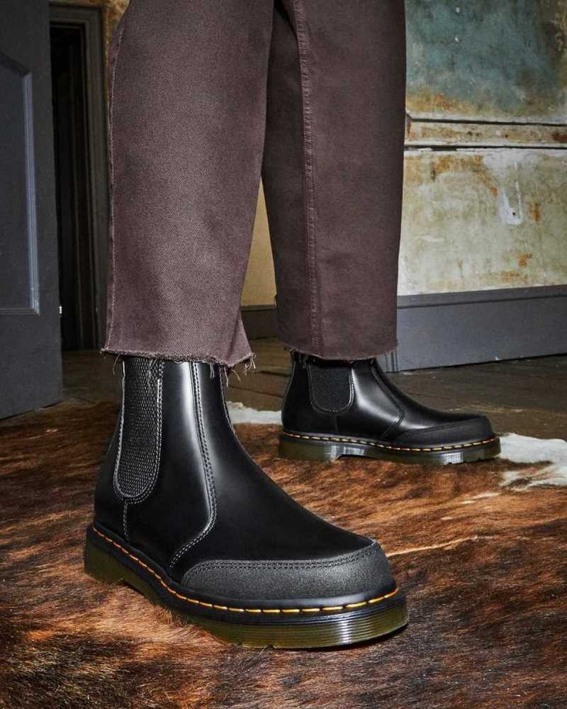 Dr Martens 2976 Guard Panel Leather Chelsea Boots Chelsea Boots Black | 07865BCUK