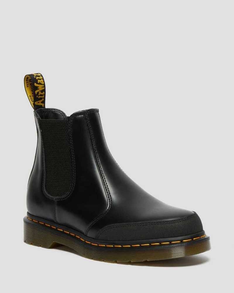 Dr Martens 2976 Guard Panel Leather Chelsea Boots Boots Black | 97645ZKYA