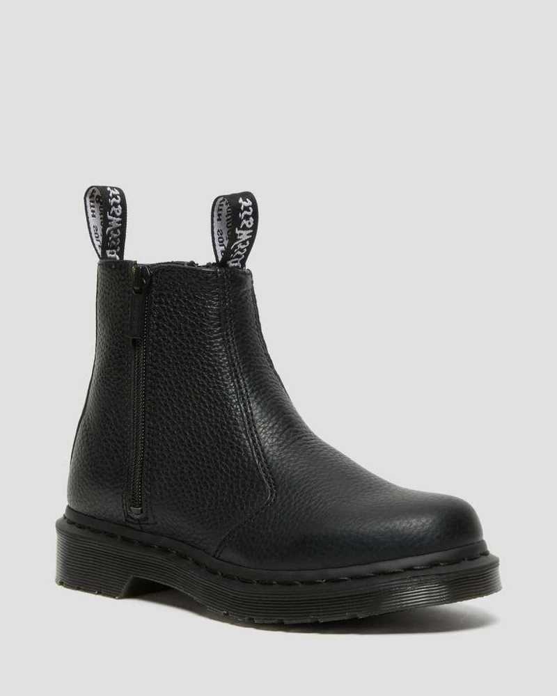 Dr Martens 2976 Leather Zipper Chelsea Boots Originals Shoes Black | 59086XVMR