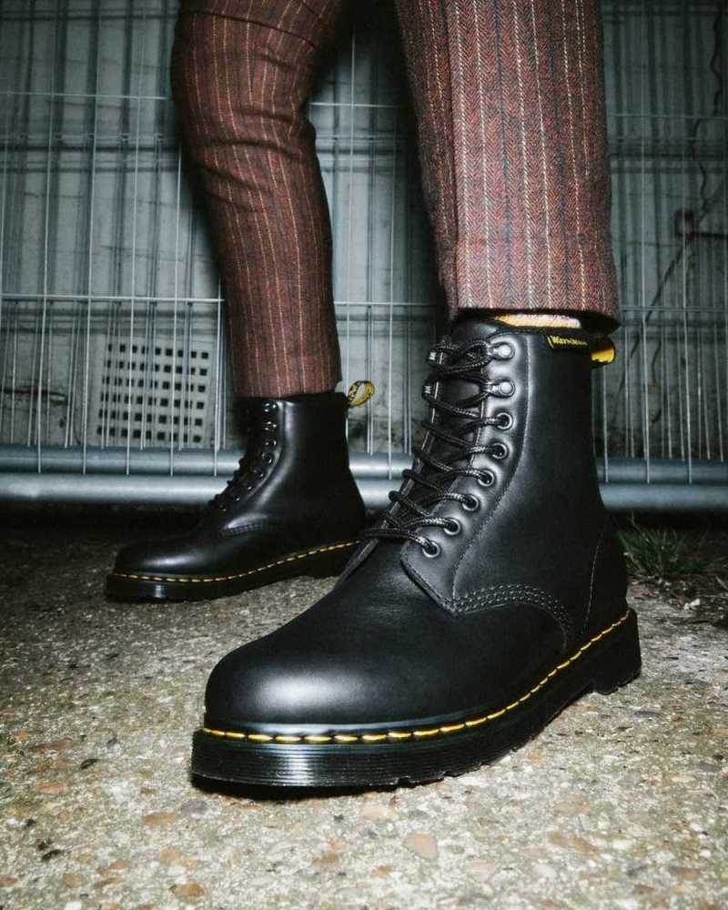 Dr Martens 2976 Pascal Warmwair Leather Lace Up Boots Originals Shoes Black | 36054OHKX