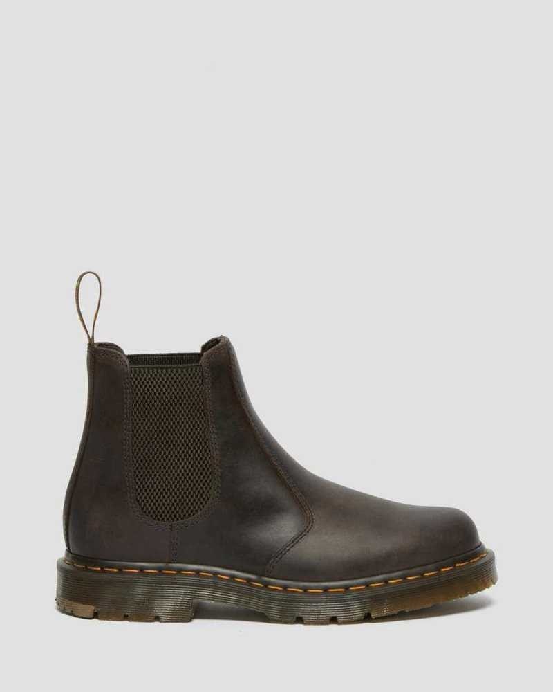 Dr Martens 2976 Slip Resistant Leather Chelsea Boots Chelsea Boots Dark Brown | 53461ZHAW