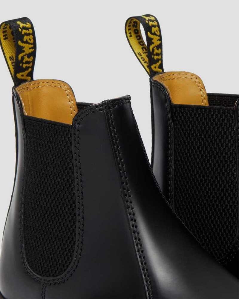 Dr Martens 2976 Smooth Leather Chelsea Boots Ankle Boots Black | 05987CRQM