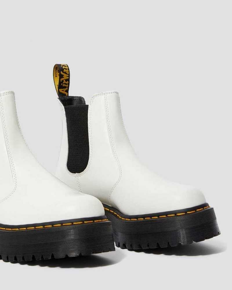 Dr Martens 2976 Smooth Leather Platform Chelsea Boots Ankle Boots White | 28170XBTE