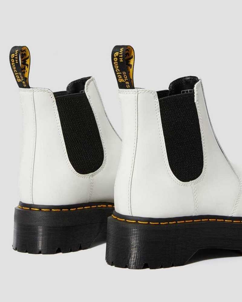 Dr Martens 2976 Smooth Leather Platform Chelsea Boots Ankle Boots White | 28170XBTE