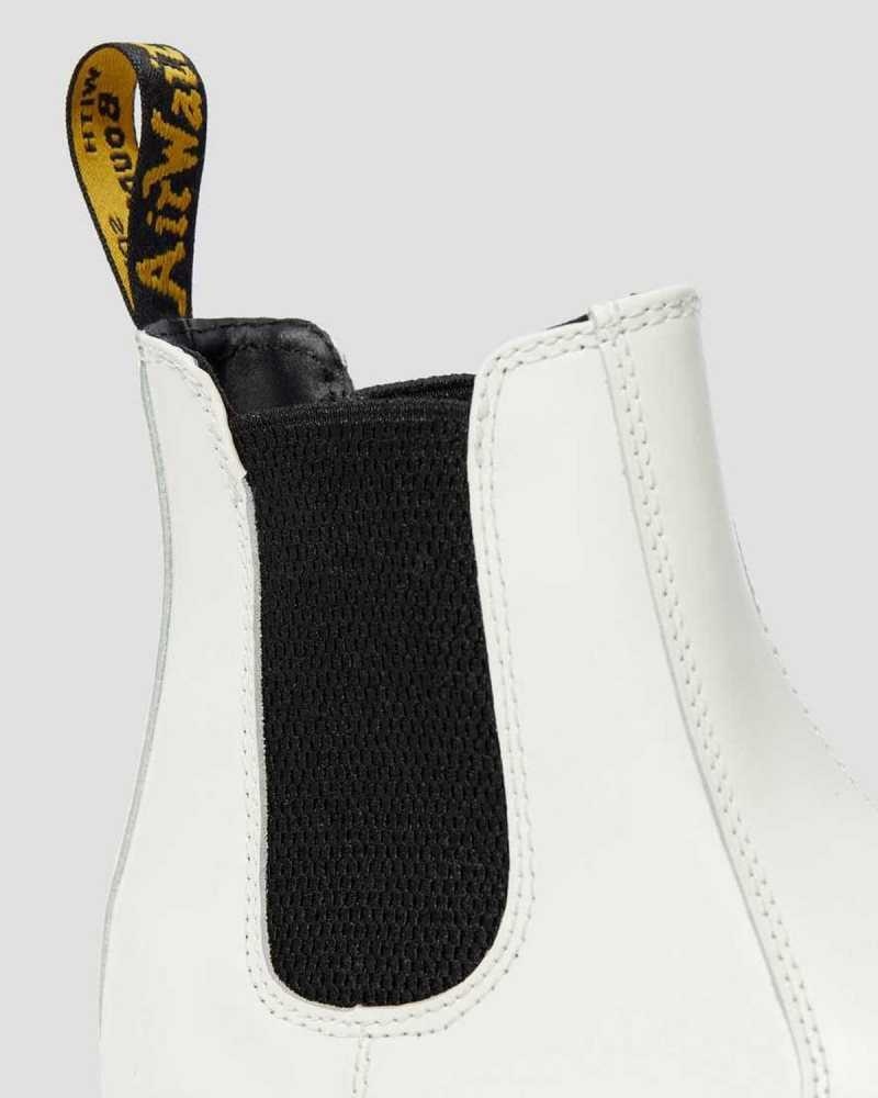 Dr Martens 2976 Smooth Leather Platform Chelsea Boots Ankle Boots White | 28170XBTE