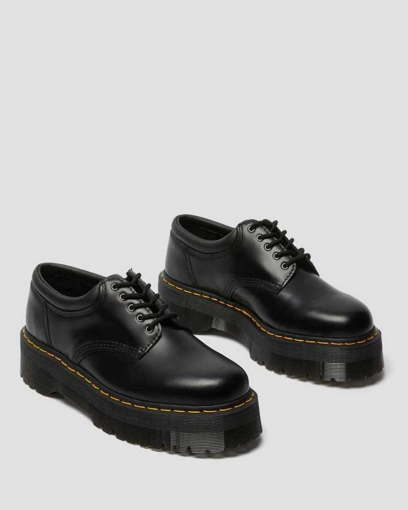 Dr Martens 8053 Leather Platform Casual Shoes Platform Shoes Black | 12586JOYH