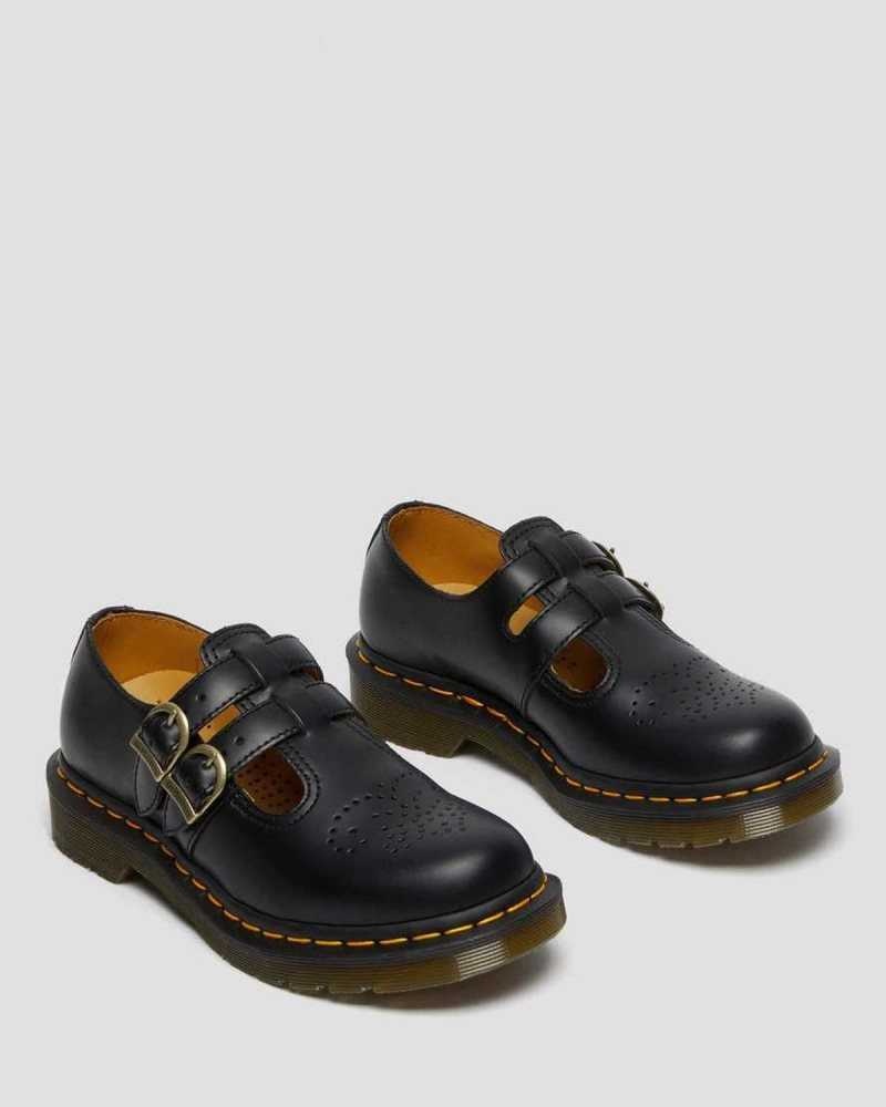 Dr Martens 8065 Smooth Leather Mary Jane Shoes Mary Janes Black | 57693FZTN