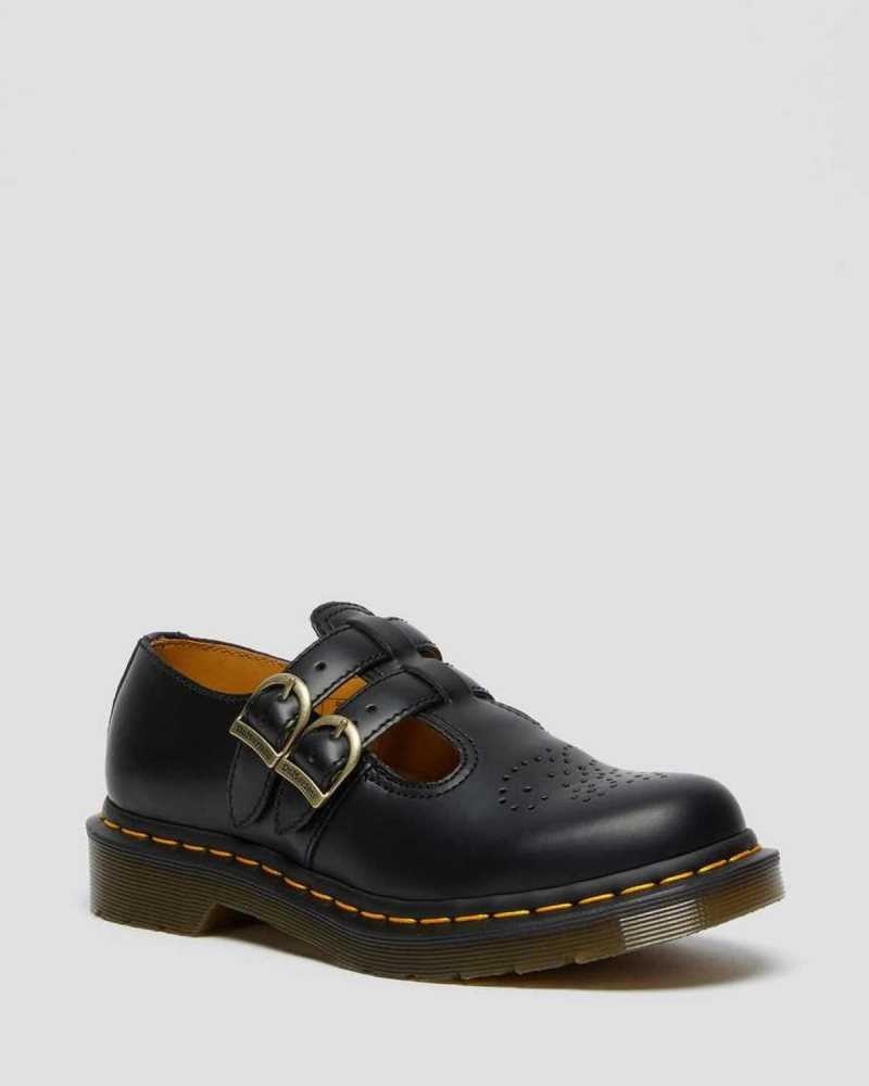 Dr Martens 8065 Smooth Leather Mary Jane Shoes Mary Janes Black | 57693FZTN