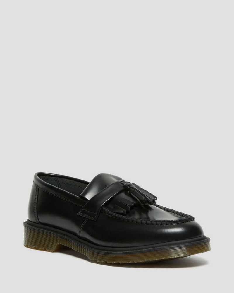 Dr Martens Adrian Smooth Leather Tassle Loafers Loafers Black | 56904AFDK