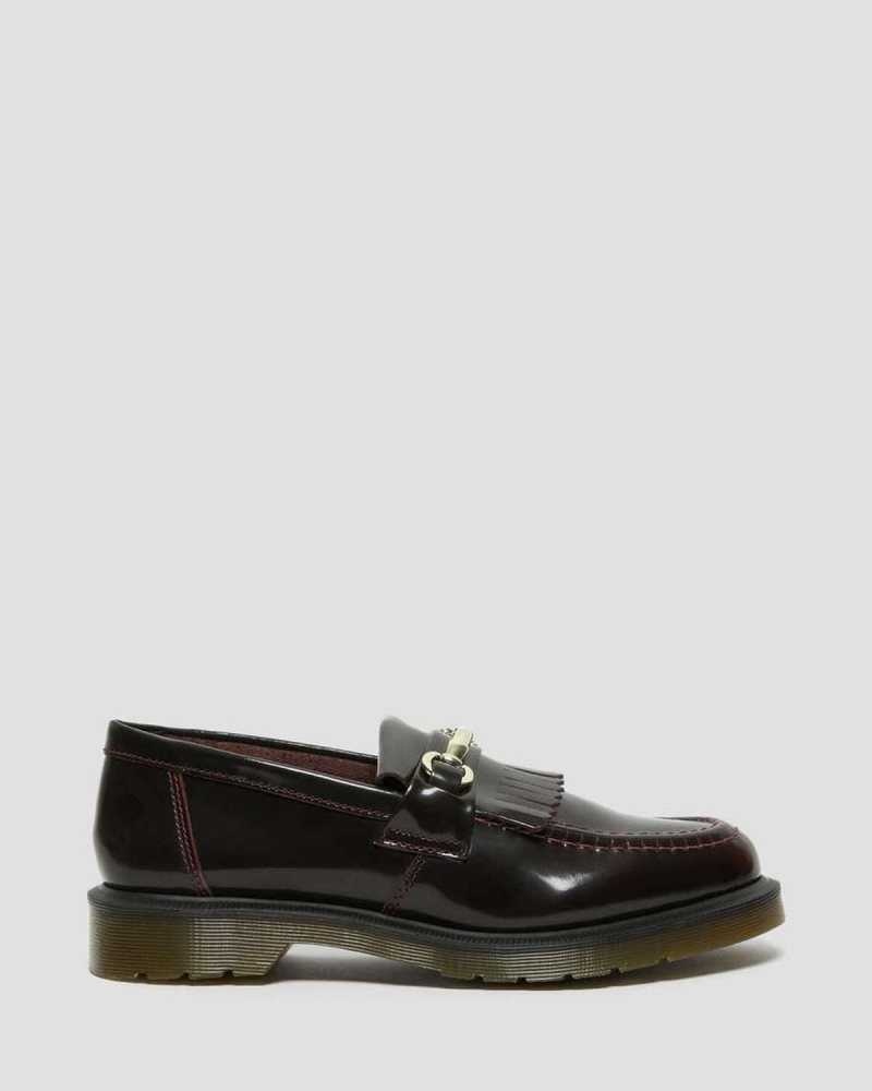 Dr Martens Adrian Snaffle Smooth Leather Kiltie Loafers Loafers Pink Red | 48701RBUW