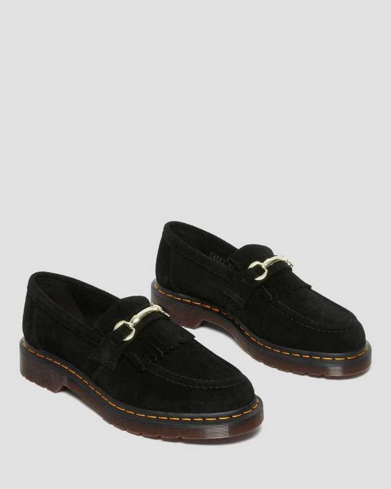 Dr Martens Adrian Snaffle Suede Loafers Loafers Black | 26714YRUK