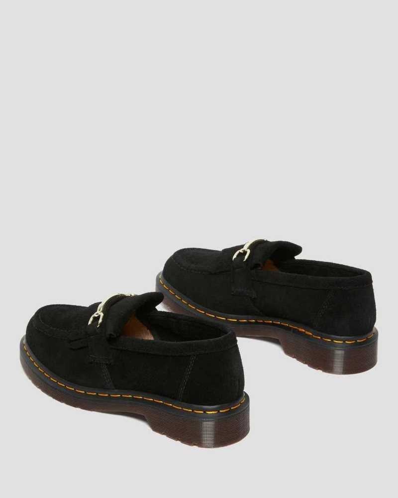 Dr Martens Adrian Snaffle Suede Loafers Loafers Black | 26714YRUK