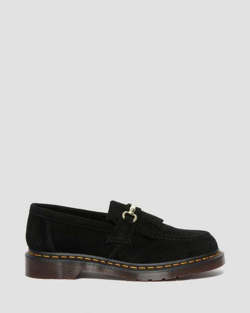 Dr Martens Adrian Snaffle Suede Loafers Loafers Black | 26714YRUK